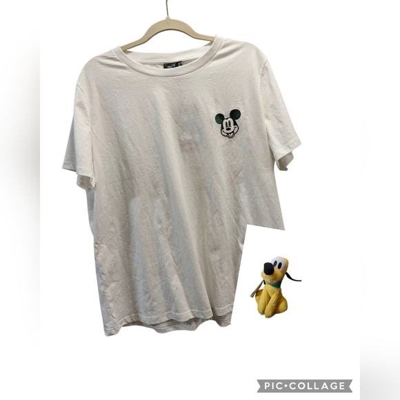 Disney Tops - Disney Mickey Mouse Embroidered Relaxed Fit T-shirt Size XL & Pluto Mini Plush